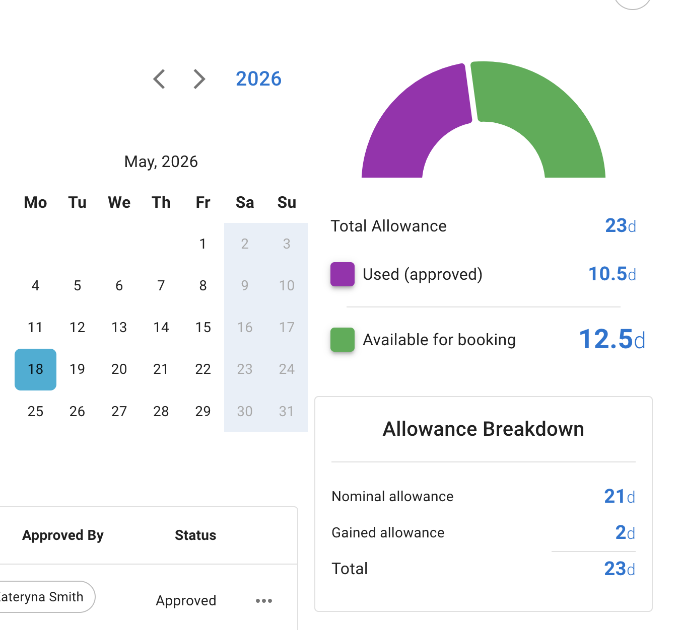 My calendar year selector