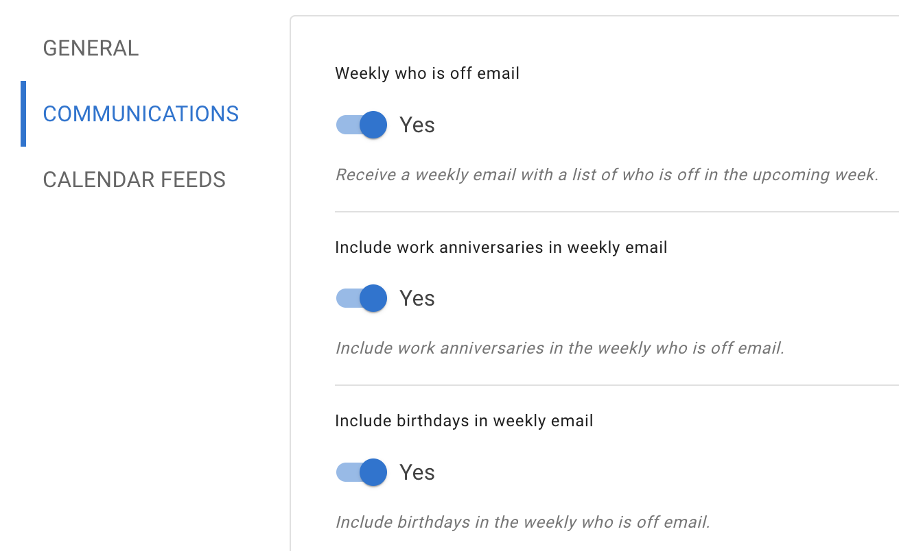 Birthdays & Work Anniversaries in Weekly Digest