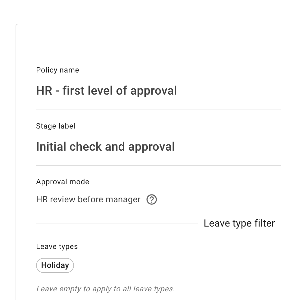 Two tier policy example