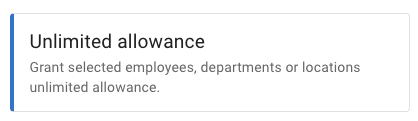 Unlimited allowance setting in TimeOff