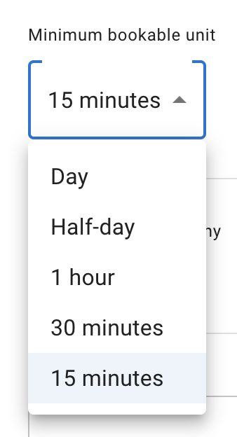 Minimum bookable unit options in TimeOff