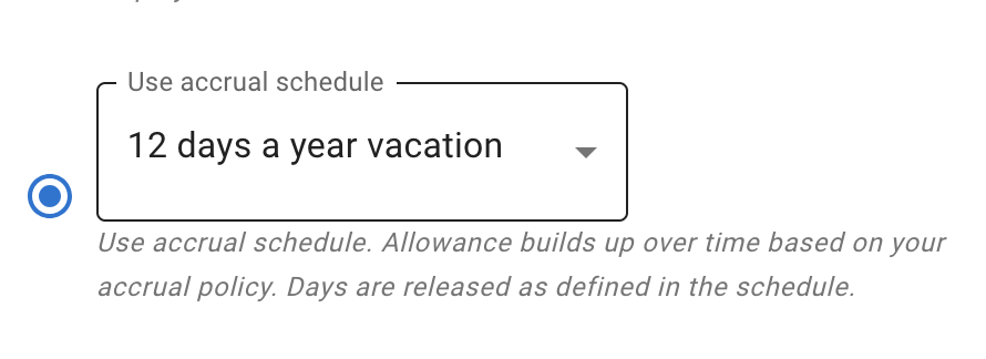 An accrual schedule building allowance up over the year
