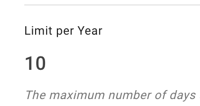 Company-wide leave type limit