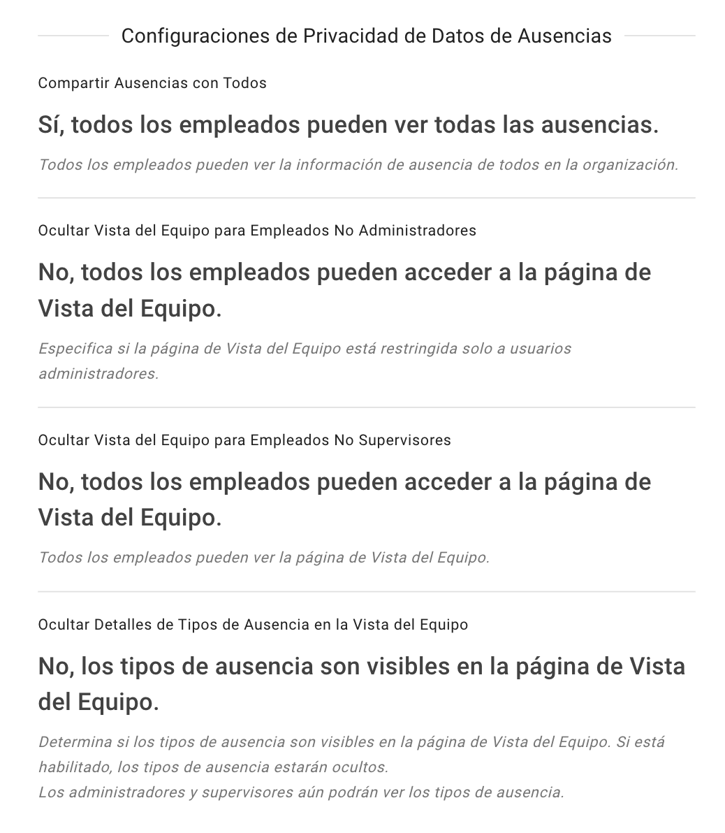 Configuración de privacidad en español