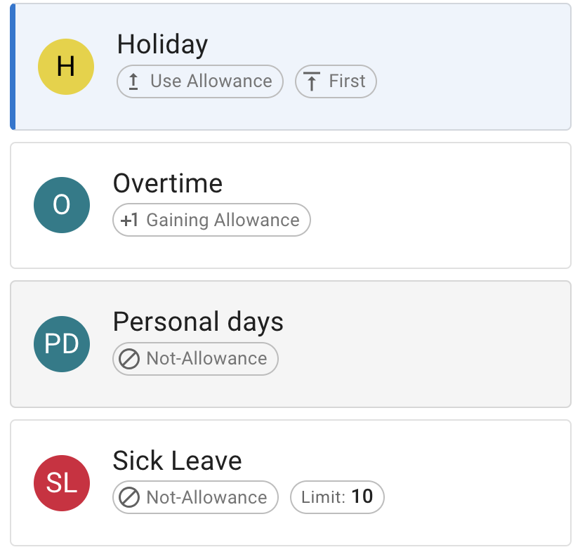 Customized leave types in TimeOff