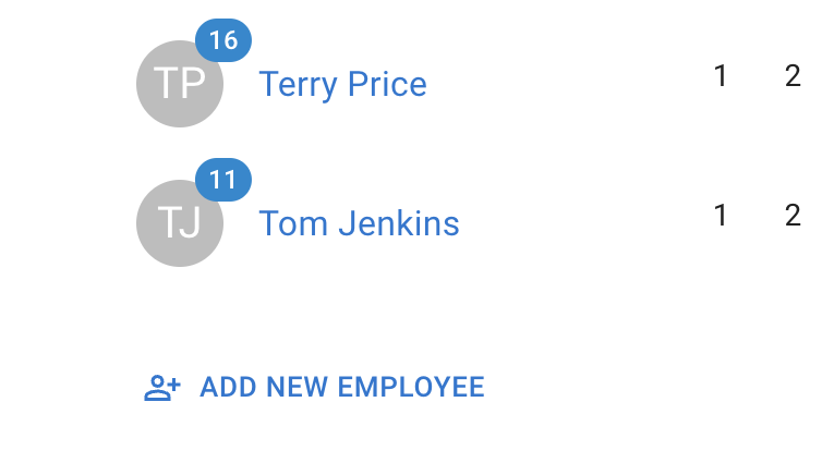 Add new employee from Team View