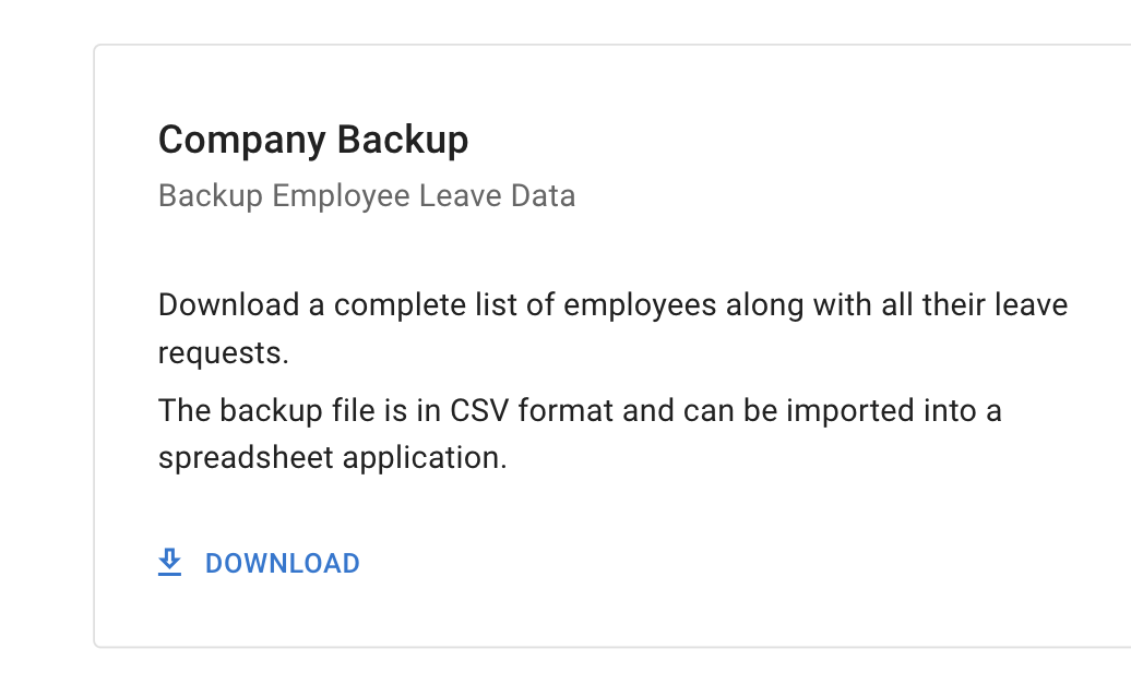 Backup company data