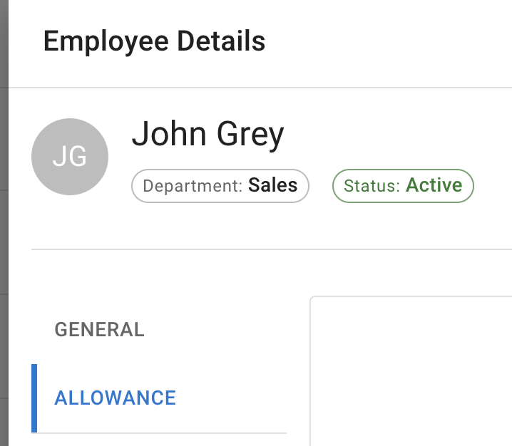 Employee details Allowance tab