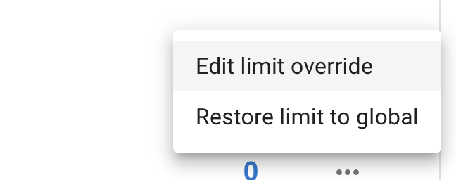 Edit limits override