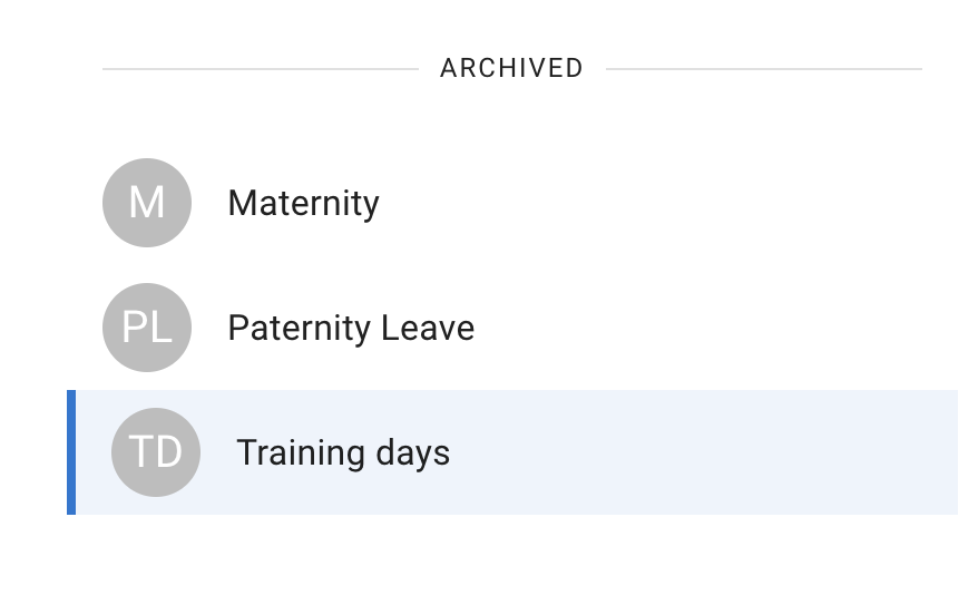 Archived leave types