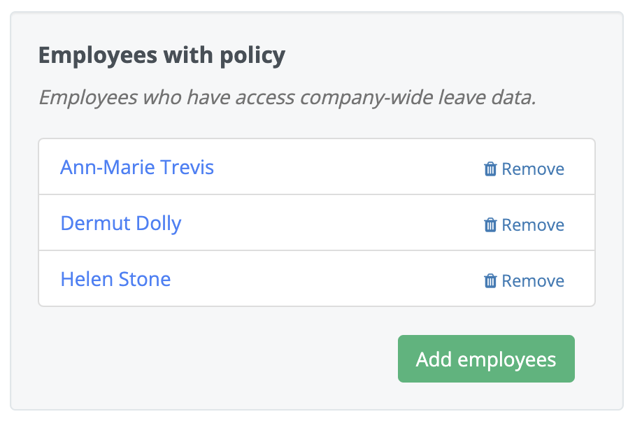 Employees with company leave data access