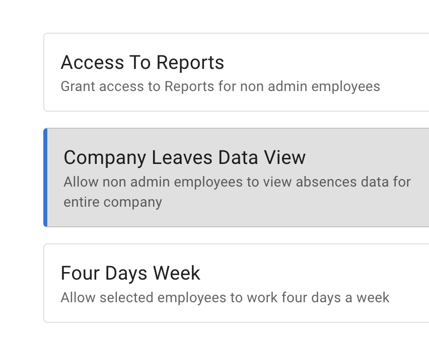 Employee policies list