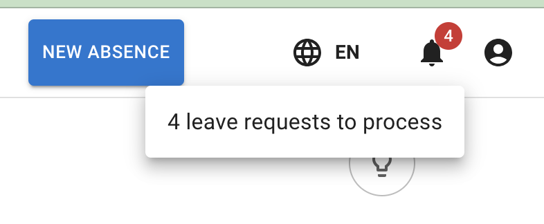 Pop-up window to book a new absence