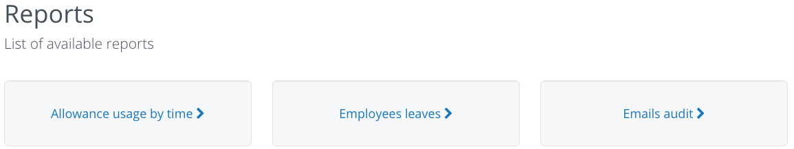 List of reports available at TimeOff.Management