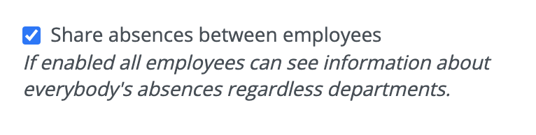 Option to share absence between employees