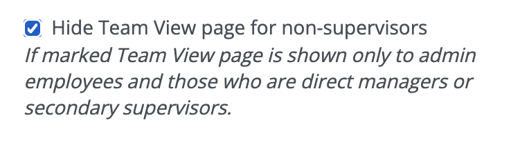 Option to hide absence for non-supervisors
