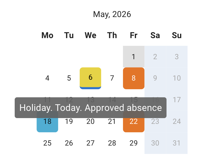 Approved absence on My Calendar