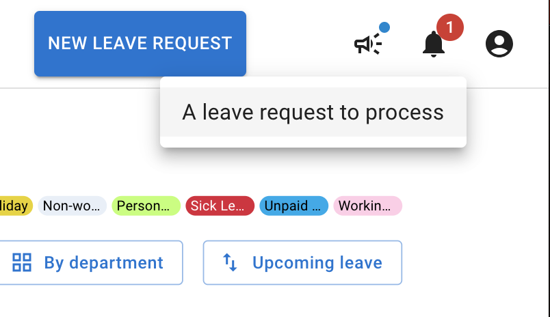 Notifications shown in TimeOff.Management