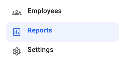 Reports selected in the left-hand menu