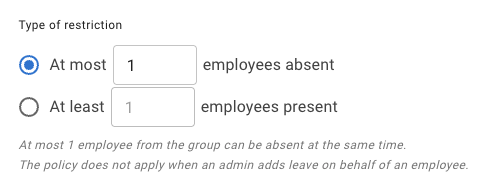 Restrict leave overlap policy settings