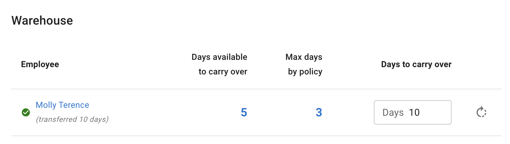 Edit options to adjust individual leave type limit in Timeoff absence planner