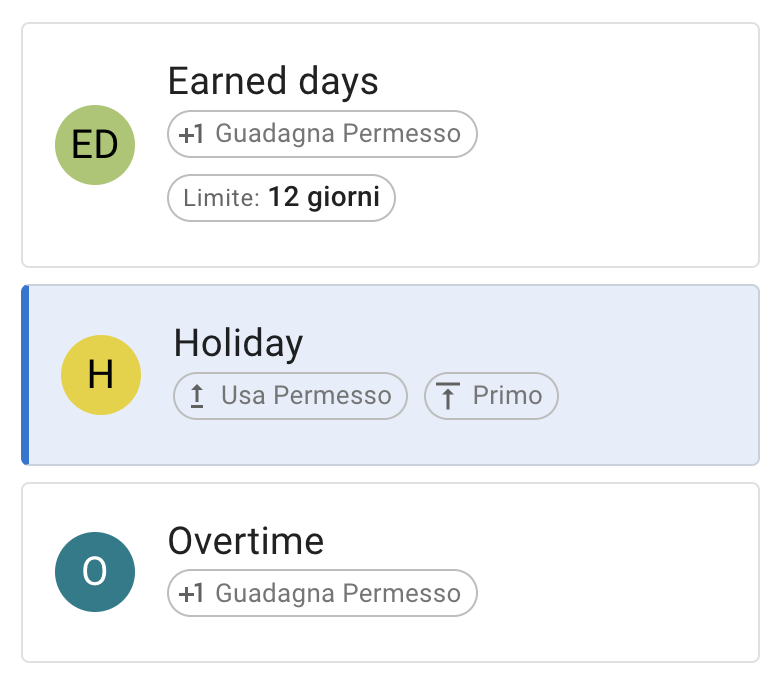 Various Leave types created in TimeOff manager for small businesses