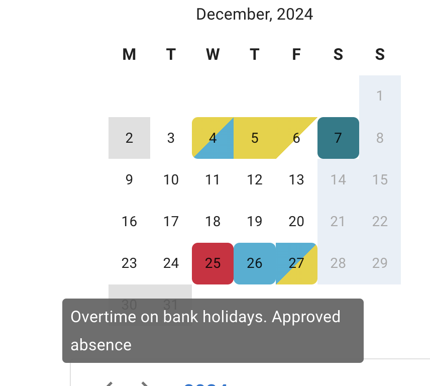 Employee Calendar screenshot at TimeOff.Management