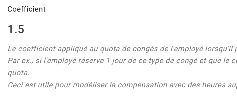 Coefficient to automatically add TOIL time in lieu for overtimes