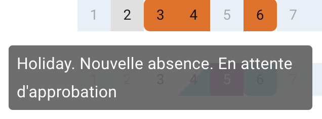 Helpful pop-up with number of days available for booking