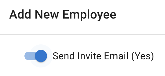 Employee general details page with arrows pointing to Send invitation option