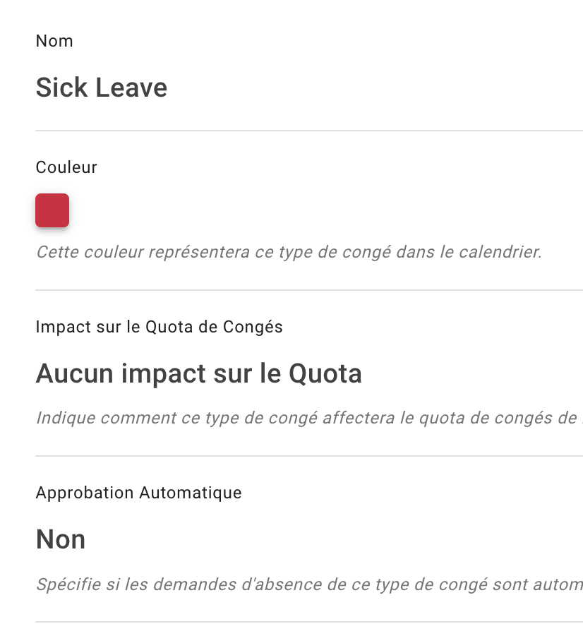 Leave type created to track overtimes and automatically add time in lieu with coef 1.5